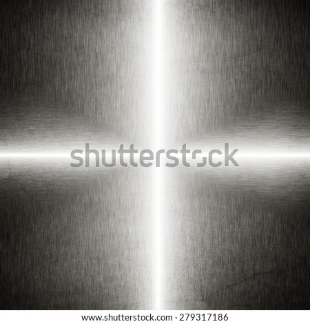 iron plate abstract background cross made of beams of light