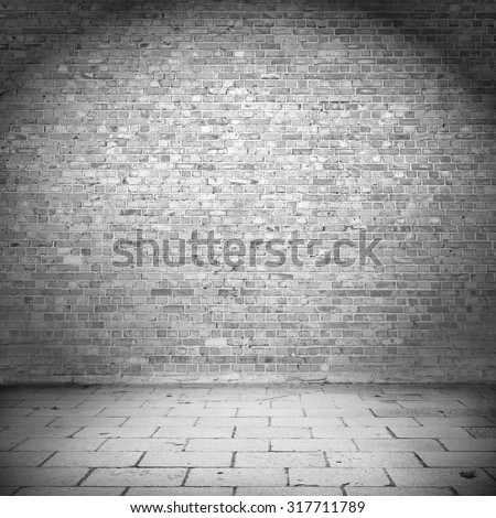 grunge background, brick wall texture pavement tiled floor as exterior urban background for your own concept or project