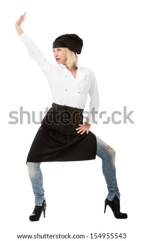 crazy cooker dancing with black chef hat