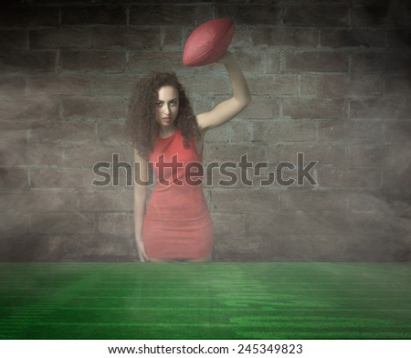 girl ready to play american football