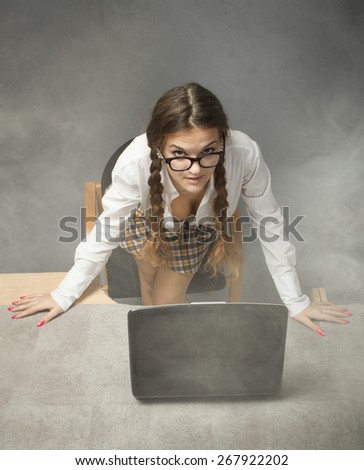 sexy business woman with notebook