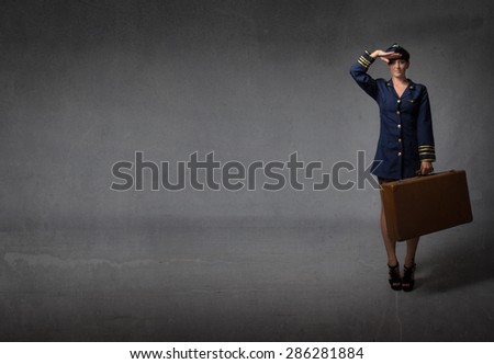 air captain in a military saluting, dark nackground