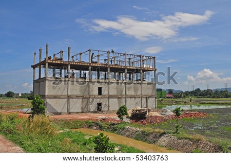 new house construction in the countryside