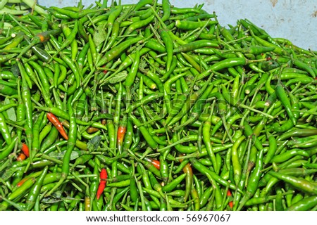 green chili sell in the markets