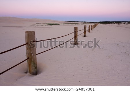 Beautiful desert taken in twilight conditions. Stockton dunes in Anna Bay, NSW, Australia.