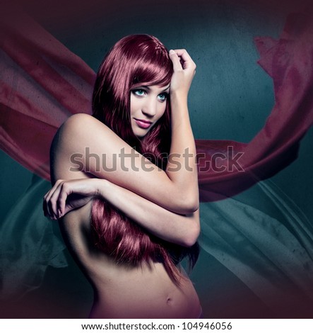 beautiful girl with red colored hair