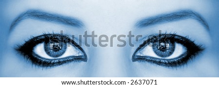 blue eyes of a woman