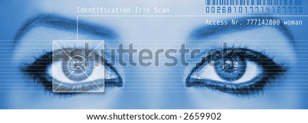 digital eye scan of a woman