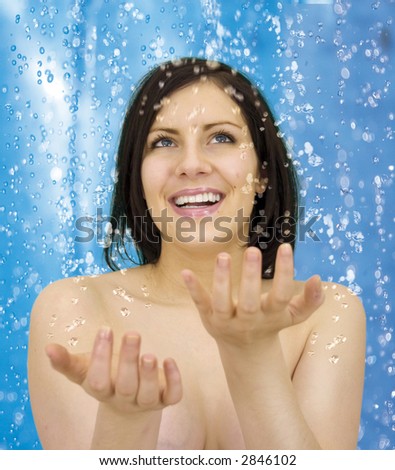 stock photo girl taking a shower