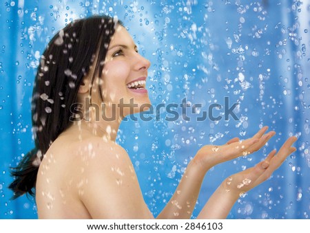 stock photo girl taking a shower
