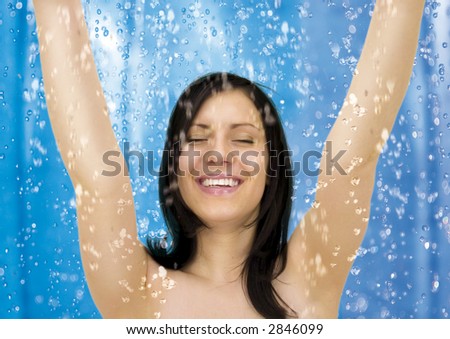 stock photo girl taking a shower