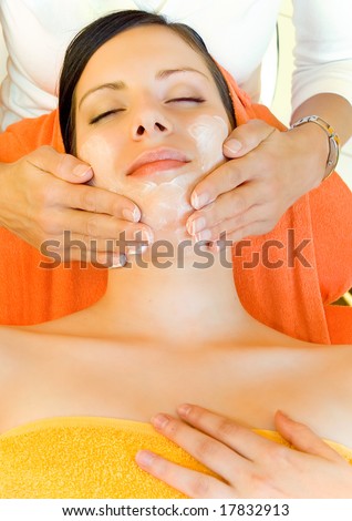 serie of a woman in a beauty-salon