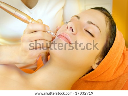 serie of a woman in a beauty-salon.