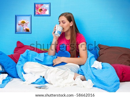 young teenage-woman is sick in bed my flower photos young teenage-woman is sick in bed my flower photos