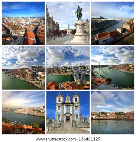Portugal. Douro river and most famous places in Porto