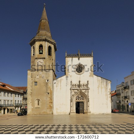 Main square in Tomar - Portugal. The town of knights Templar