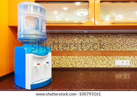 a water cooler on the modern kitchen