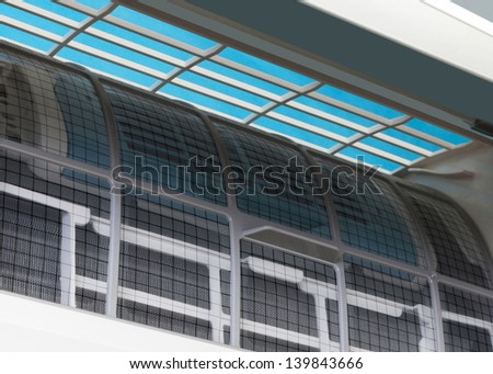 wall air conditioner filter close up