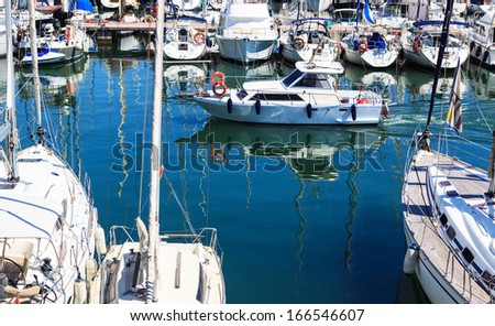 yachts docked in the port