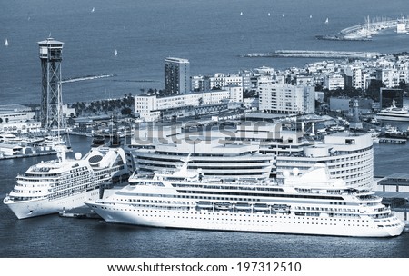 large passenger ships in the seaport