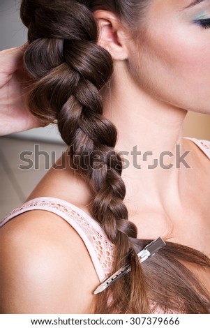 beautiful braid in a beauty salon