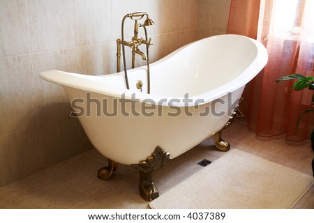 Gorgeous Bathroom on Beautiful  White Bath In A Modern Bathroom Stock Photo 4037389