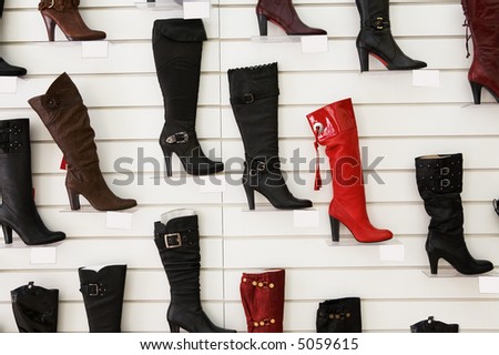 Sale fashionable autumn a boot in shoe shop