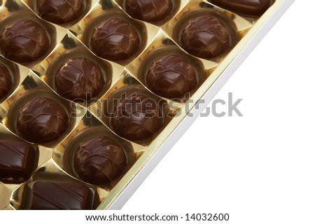 Box of chocolates on a white background