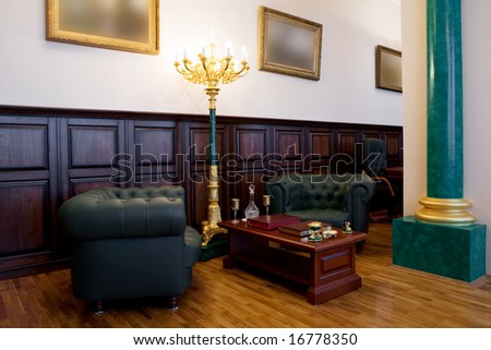 Modern and luxury office with antiquarian subjects