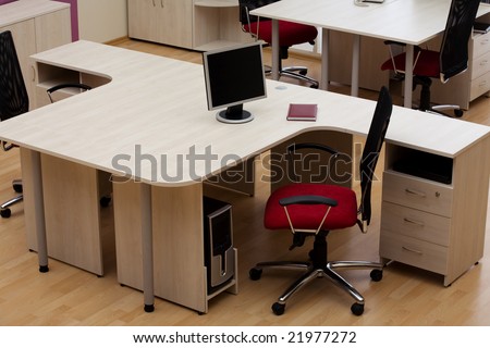 Beautiful and new red chair at modern office