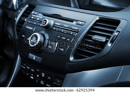 control panel and cd in a modern car