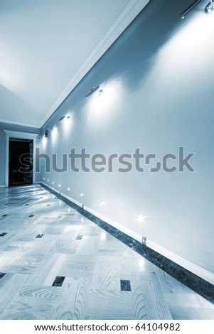 long and beautiful corridor in a modern flat