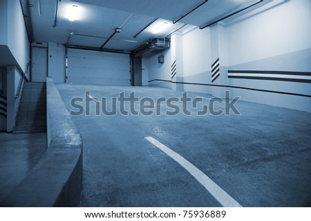 Entrance to a modern underground car park