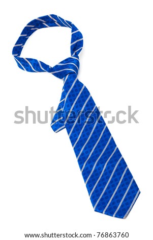 blue striped tie. stock photo : lue striped