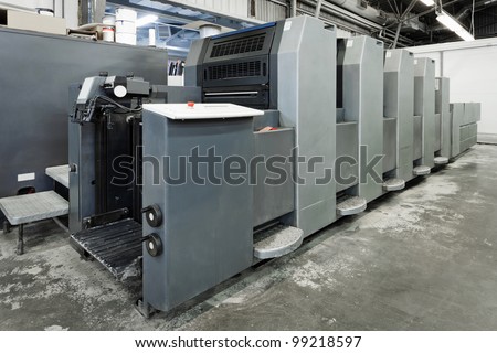 equipment for printing in a modern printing house