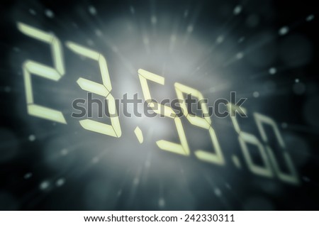 Digital clock for the event of the 30th of June 2015 when we get a extra second, illustration