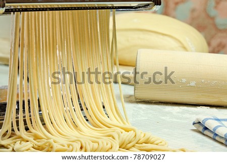 Simple homemade noodles and pasta machine.