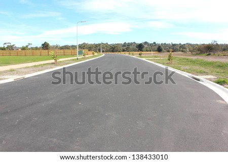 New road in new real estate subdivision in australia