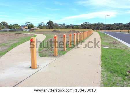 New concrete foot paths in new real estate subdivision in australia