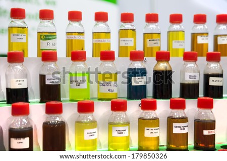 BANGKOK, THAILAND - MARCH 1:An industrial lubricant.  It is an oil used for lubrication of various internal combustion engines.MARCH 1,2014 in Bangkok,Thailand.