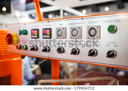 BANGKOK, THAILAND - MARCH 1:The controler machine in Thailand Industrial fair 2014 and Food Pack.MARCH 1,2014 in Bangkok,Thailand.