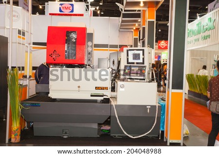 BANGKOK - JUNE 22 :CNC machine controller display at MANUFACTURING EXPO  2014 on June 22,2014 in BITEC ,Bangkok, Thailand.