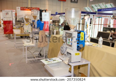 BANGKOK - JUNE 19 :Mini Rice Milling Machine display at IPIEx EXPO 2014 on June  19,2014 in BITEC ,Bangkok, Thailand.