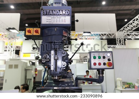 BANGKOK - NOVEMBER 22 :The controler panel of drill machine   display at METALEX 2014 on Nov 22,2014 in BITEC ,Bangkok,  Thailand.