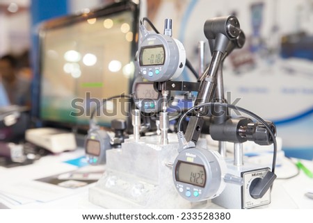 BANGKOK - NOVEMBER 22 :Measuring instrument for quality inspection display at METALEX 2014 on Nov 22,2014 in BITEC ,Bangkok, Thailand.