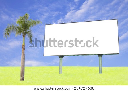 Blank billboard against blue sky for  advertisement