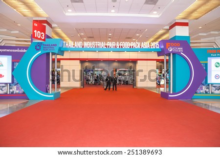 BANGKOK ,THAILAND - FEBRUARY 7: Entrance Of THAILAND Industrial Fair 2015  And Food Pack Asia 2015 on February 7, 2015 in Bangkok, Thailand.