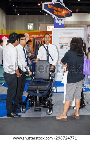 BANGKOK ,THAILAND - JULY 18:Electric chair and change to bed   in Engineering Expo 2015 , on JULY 18, 2015 in Bangkok, Thailand.