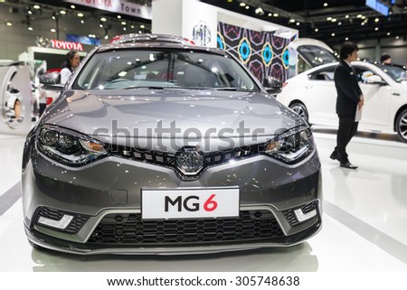 BANGKOK - AUGUST 1 :MG 6 sport car at Big Motor Sale 2015 on Aug  1,2015 in BITEC ,Bangkok, Thailand.