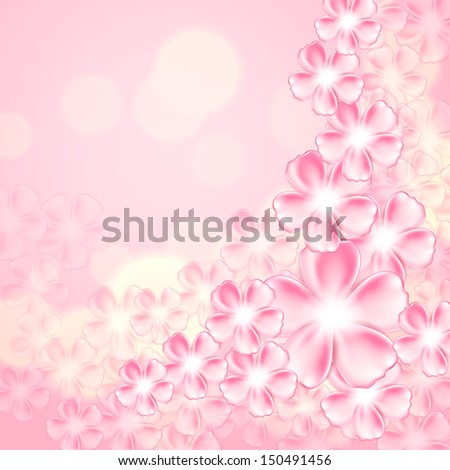 Beautiful pink flower background. Raster version.